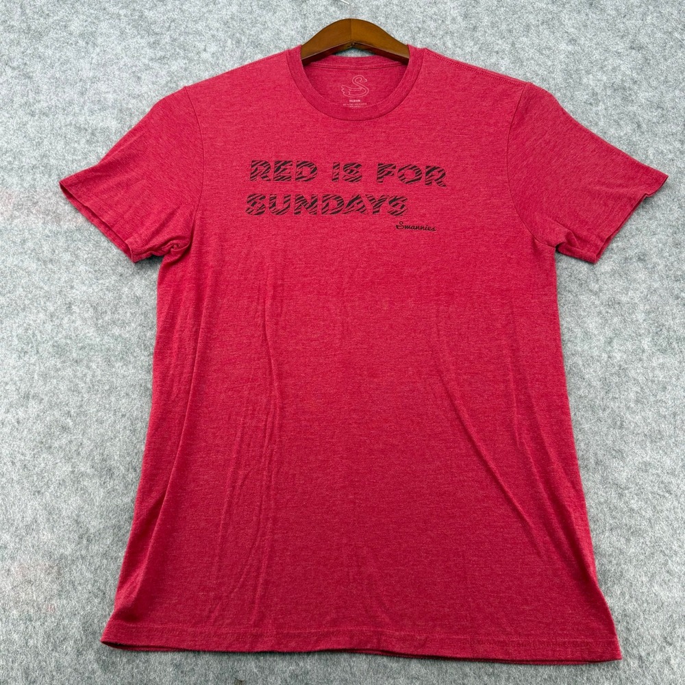 Swannies Mens Red Is For Sundays Golf Graphic T-Shirt Heather Red Size Medium